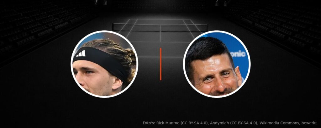 Alexander Zverev – Novak Djokovic op tv