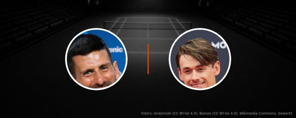 Novak Djokovic – Alex de Minaur op tv